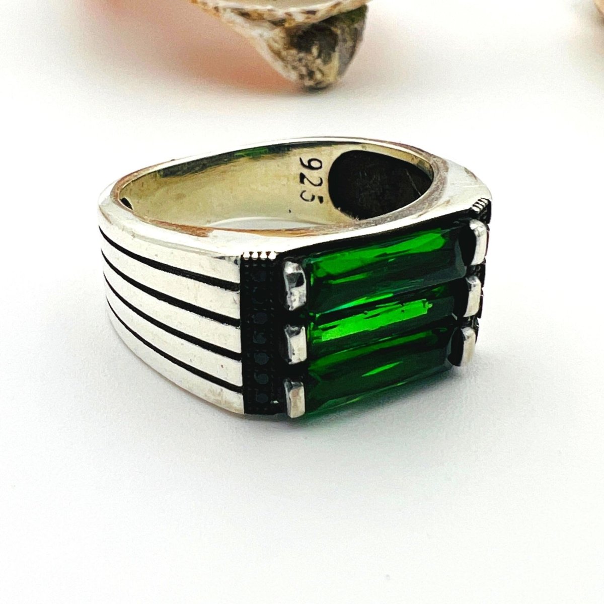 Men's Green Emerald Stone Ring