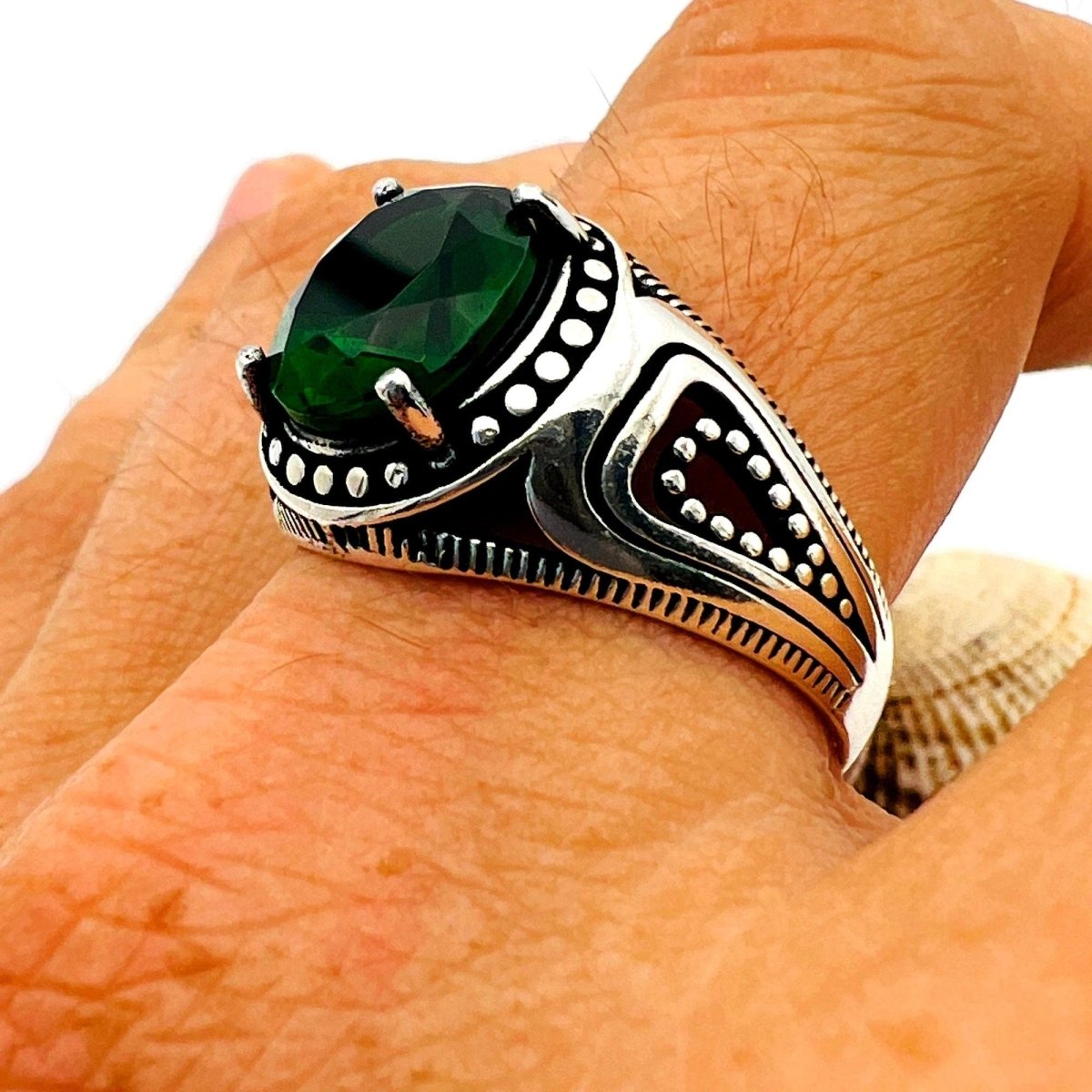 Men's Green Emerald Stone Ring