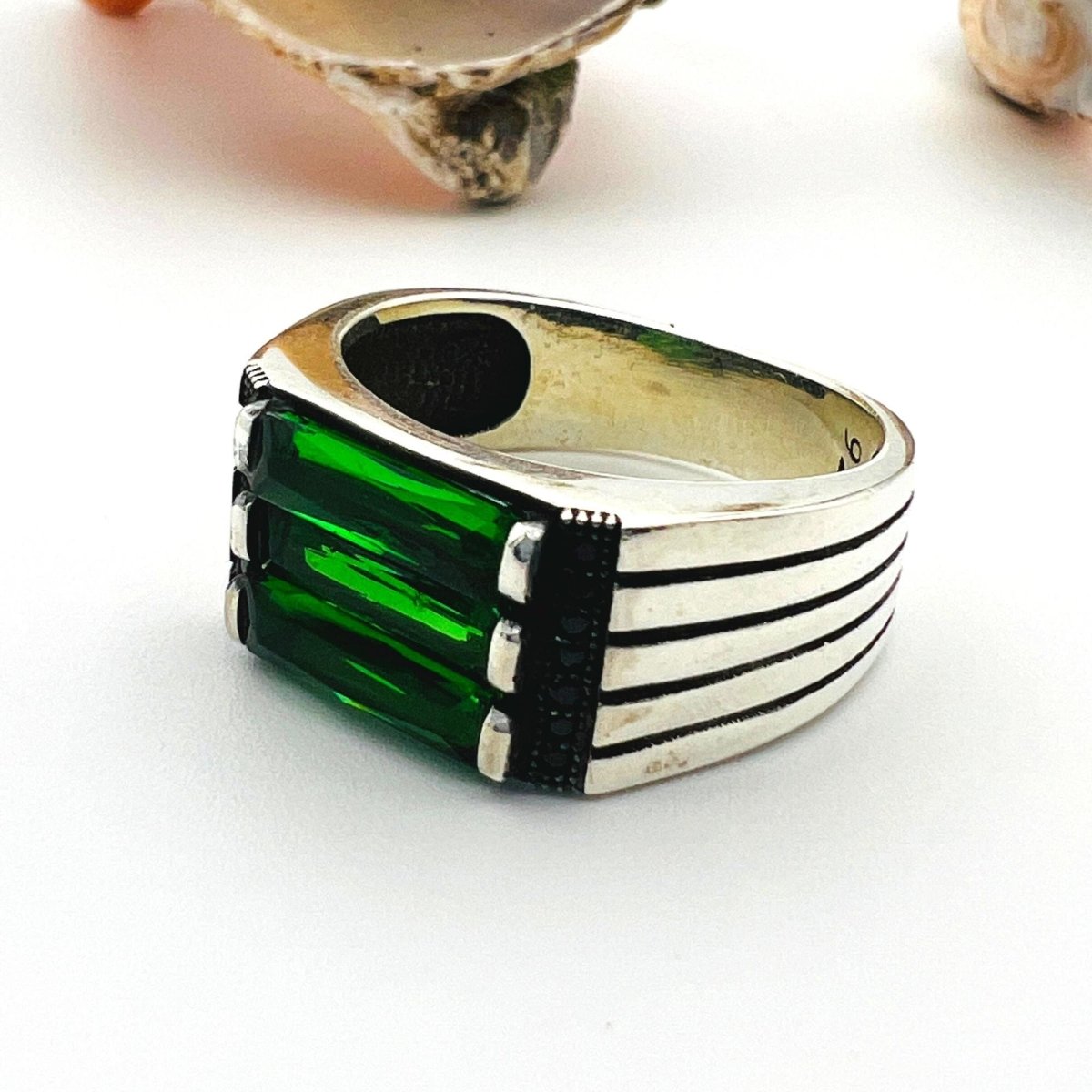 Men's Green Emerald Stone Ring