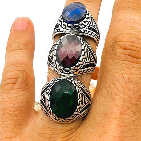 Men's Green Emerald Stone Ring