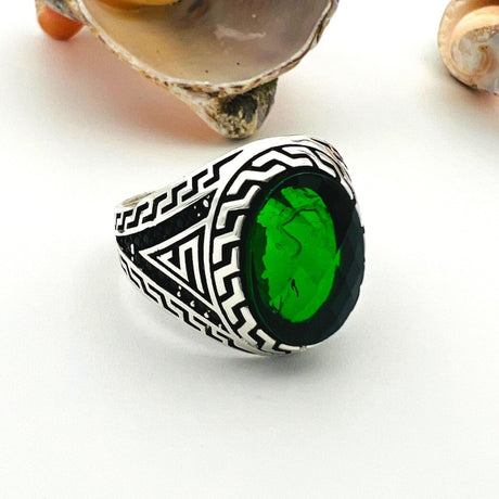 Men's Green Emerald Stone Ring