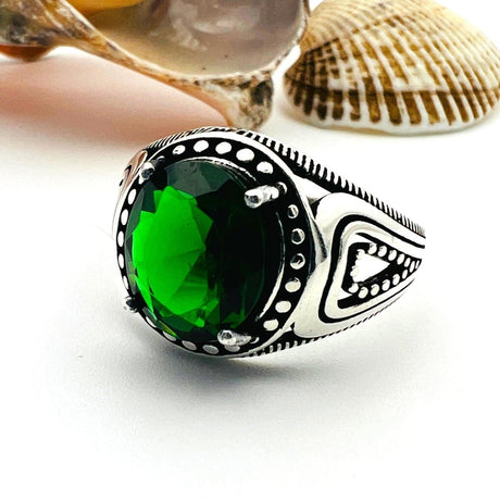 Men's Green Emerald Stone Ring