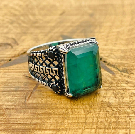 Men's Green Paraiba Ring