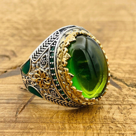 Men's Green Topaz Ring