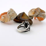 Men's Handcrafted Black Onyx Sword Ring | 925 Sterling Silver Statement Jewelry - TryAladdin