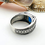 Men's Handcrafted Blue Sapphire Sterling Silver Minimalist Ring - TryAladdin
