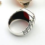 Men's Handcrafted Turkish Sterling Silver Red Agate Ring - Bold Statement & Unique Gift - TryAladdin