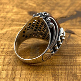Men's Handcrafted Yemeni Aqeeq (Agate) Stone 925 Sterling Silver Ring - Ottoman Inspired Gift for Him - TryAladdin