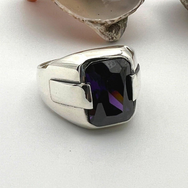 Men's Handmade Amethyst Ring