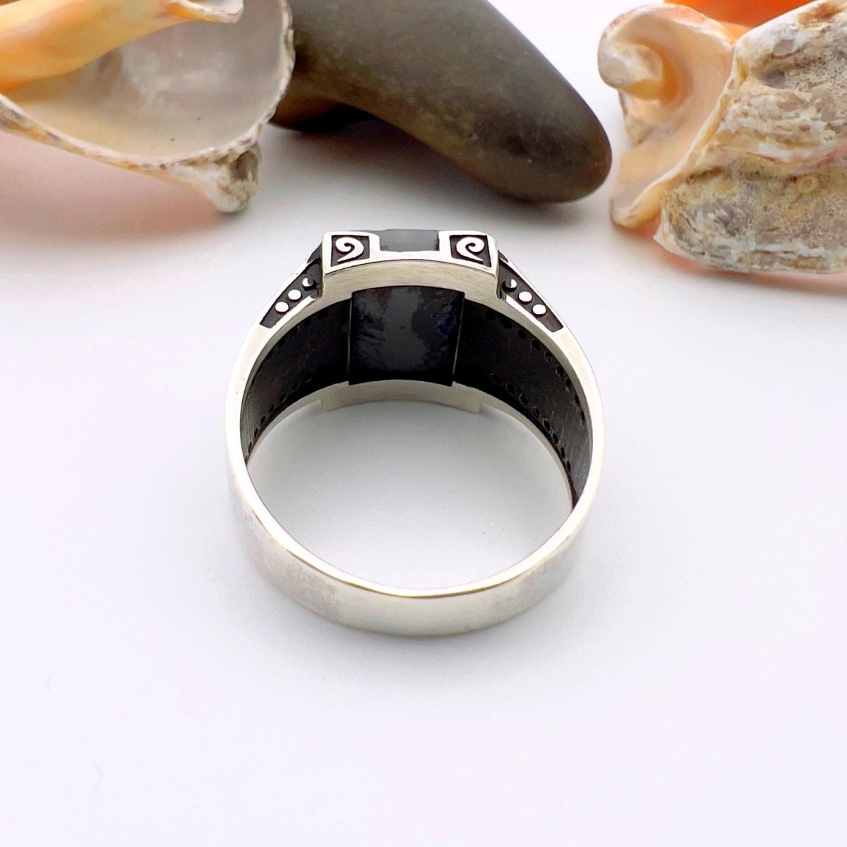 Men's Handmade Black Onyx Silver Ring