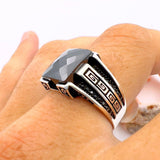 Men's Handmade Black Onyx Silver Ring