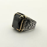 Men's Handmade Black Onyx Stone Silver Ring - TryAladdin