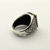 Men's Handmade Black Onyx Stone Silver Ring