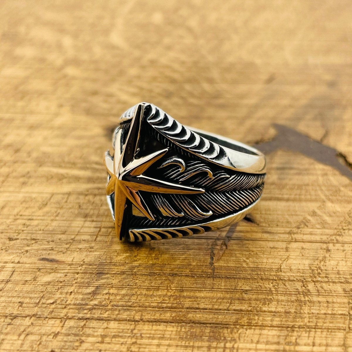 Men's Handmade Compass Ring