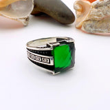 Men's Handmade Green Emerald Men's Ring - TryAladdin