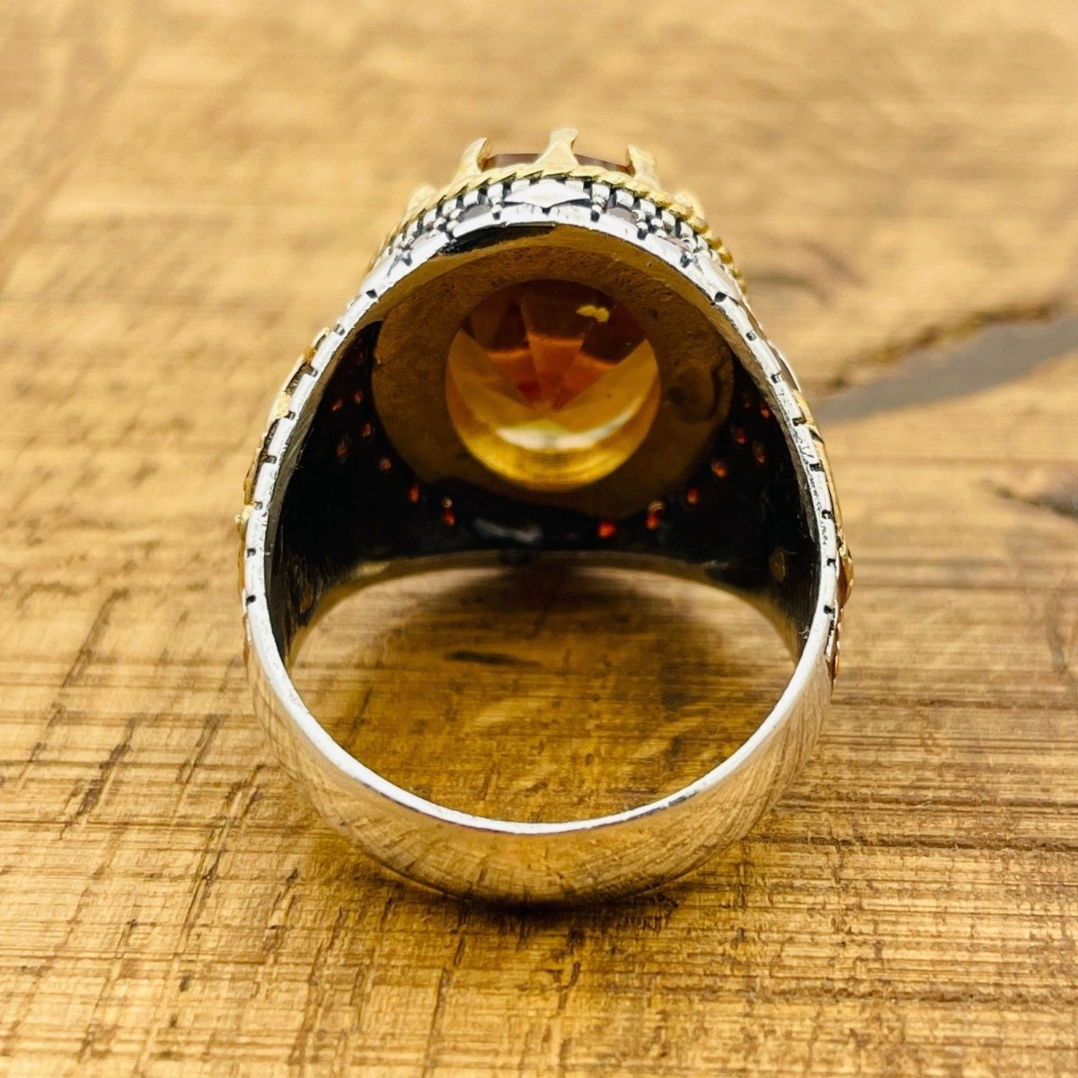 Men's Handmade Multi - Color Zultanite Stone Ring