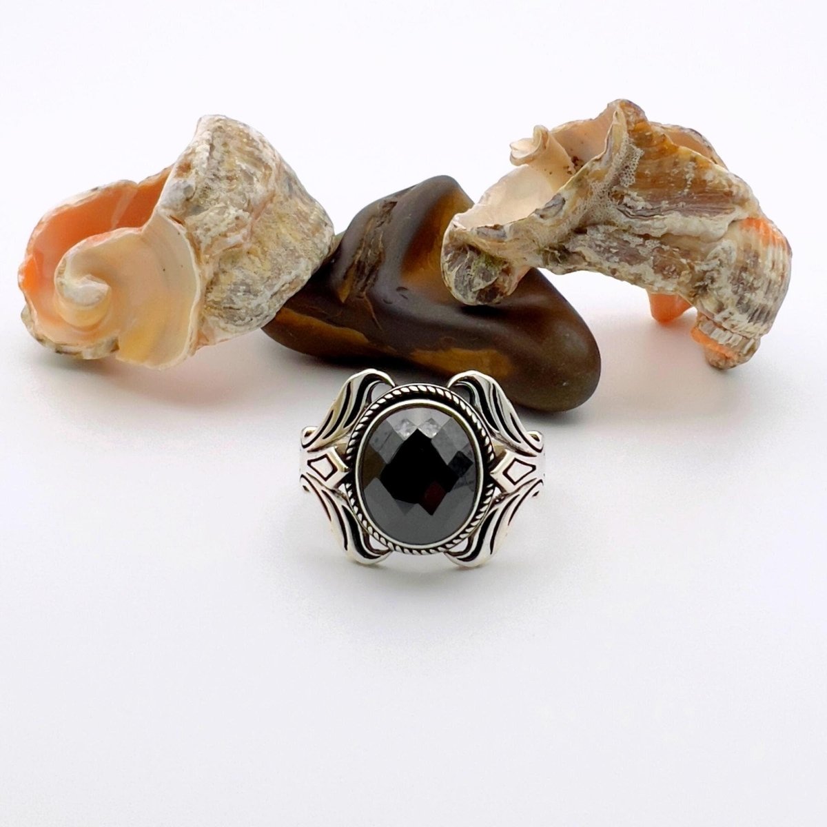 Men's Handmade Onyx Silver Ring - TryAladdin