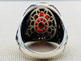 Men's Handmade Red Stone Ottoman Ring