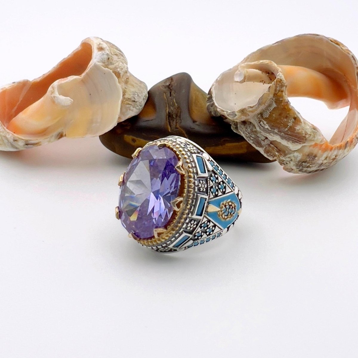 Men's Handmade Ring, Amethyst