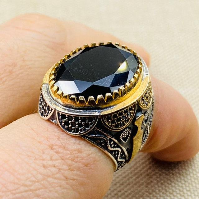 Men's Handmade Ring, Onyx - TryAladdin