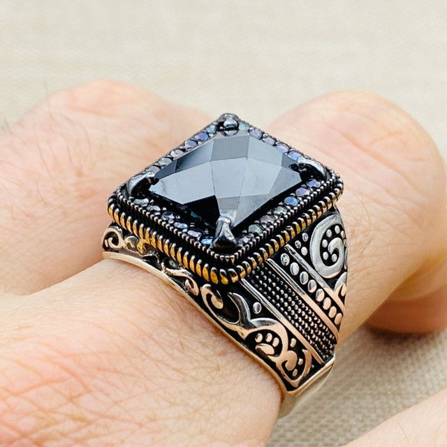 Men's Handmade Ring, Onyx Variant