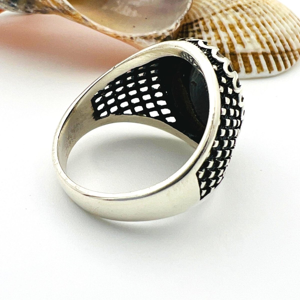 Men's Handmade Silver Onyx Ring