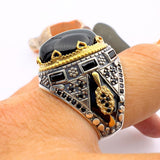 Men's Handmade Turkish 925 Sterling Silver Black Onyx Ring - TryAladdin