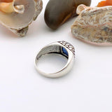 Men's Handmade Turkish 925 Sterling Silver Sapphire Squared Stone Ring - TryAladdin