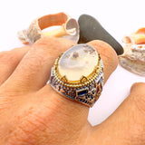 Men's Handmade Turkish Sterling Silver Yemeni Aqeeq Agate Ring - TryAladdin
