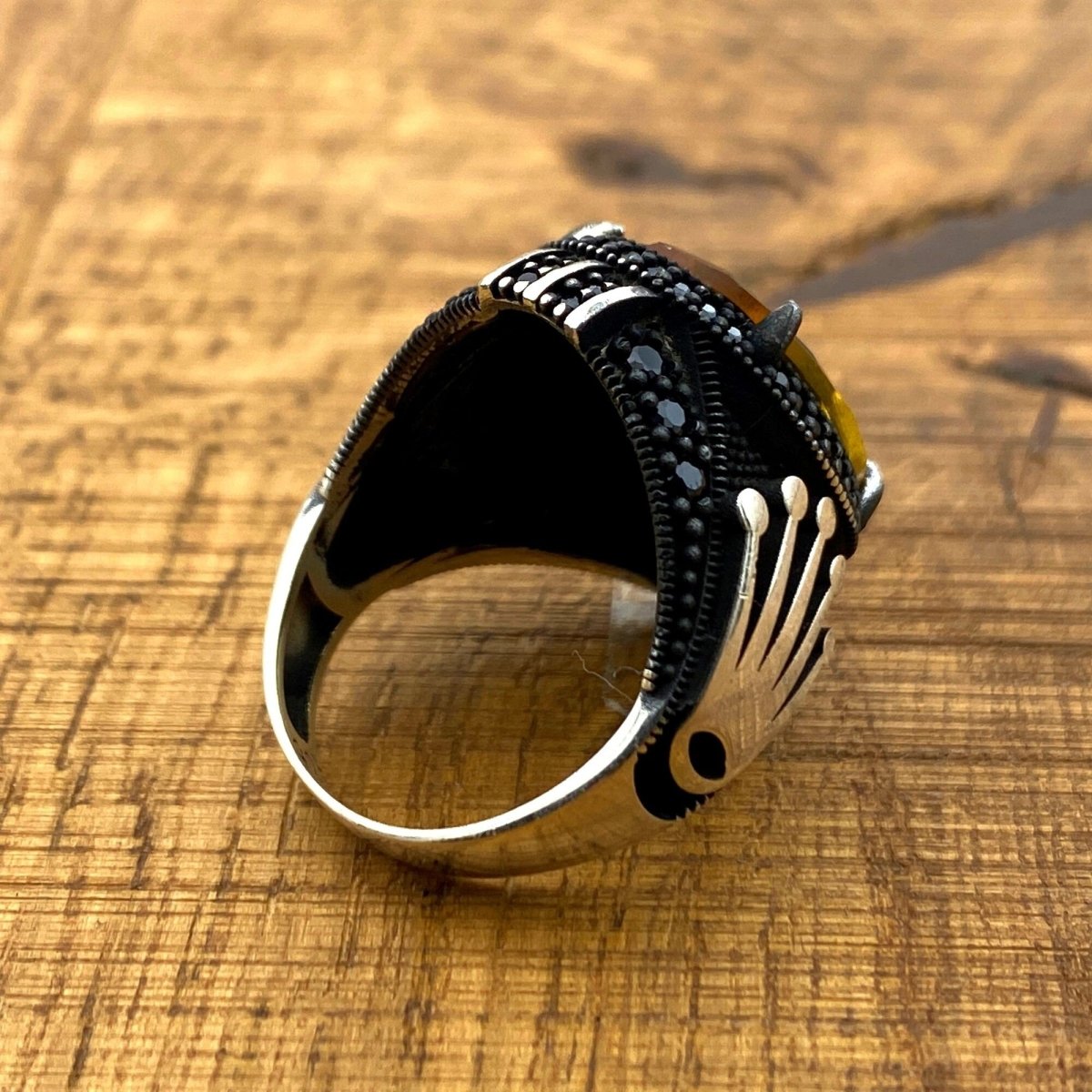 Men's Handmade Turkish Sultanite Stone Crown Sterling Silver Ring - Unique Gift for Him - TryAladdin