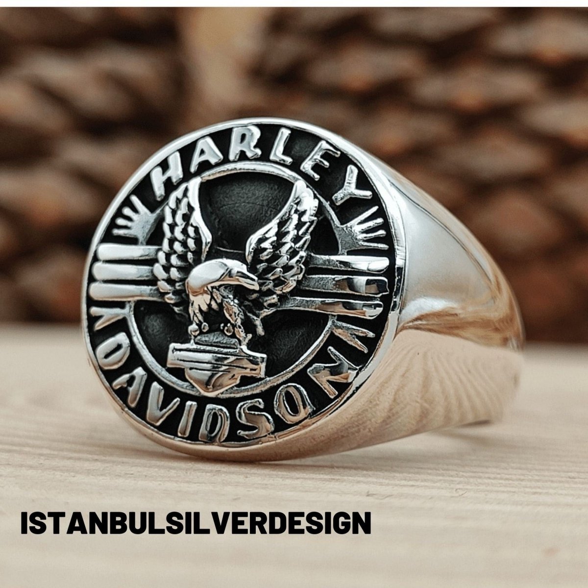 Men's Harley Davidson Motorcycle Signet Ring - TryAladdin