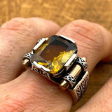 Men's Multi Stone Silver Ring