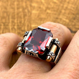 Men's Multi Stone Silver Ring