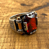 Men's Multi Stone Silver Ring