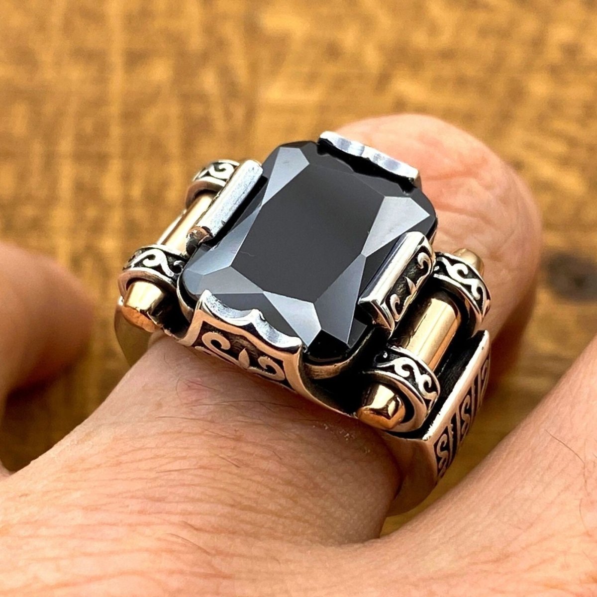 Men's Multi Stone Silver Ring