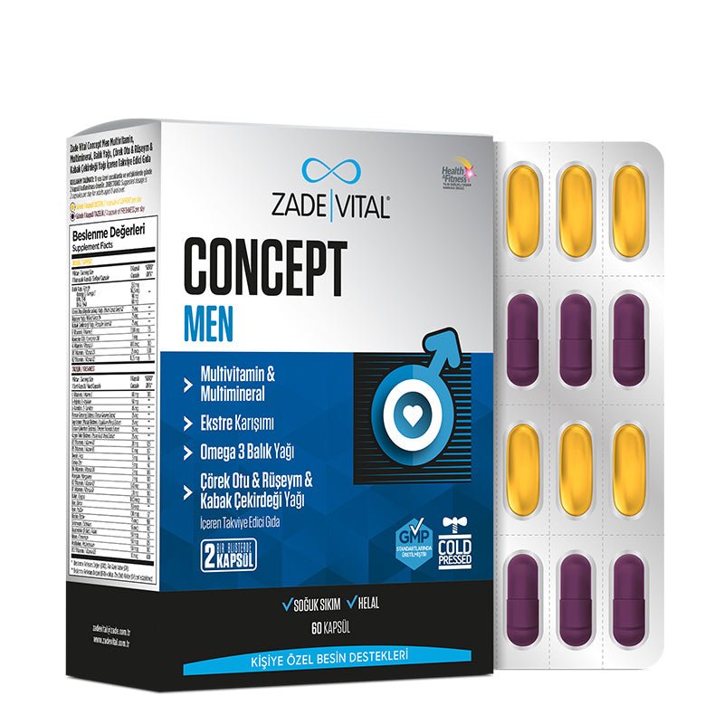 Men's Multivitamin, Omega - 3 & Herbal Blend - Daily Vitality Support Capsules - TryAladdin