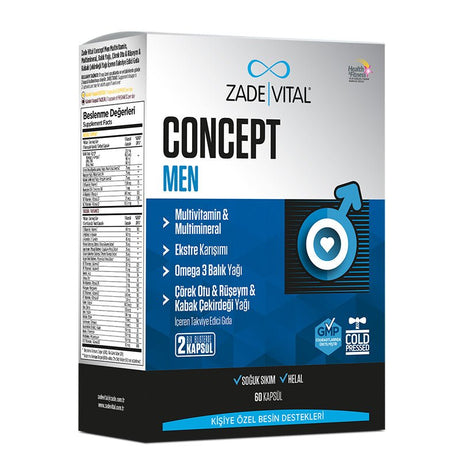 Men's Multivitamin, Omega - 3 & Herbal Blend - Daily Vitality Support Capsules - TryAladdin