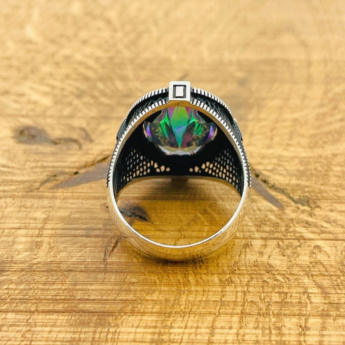 Men's Mystic Topaz Compass Ring