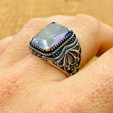 Men's Mystic Topaz Silver Ring