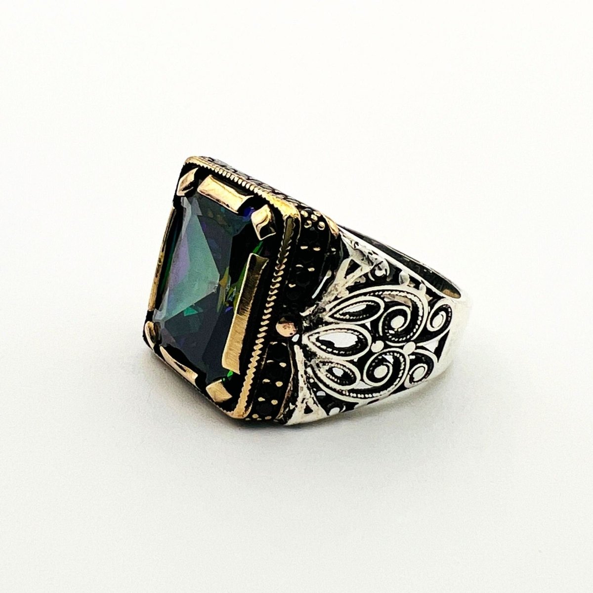 Men's Mystic Topaz Silver Ring