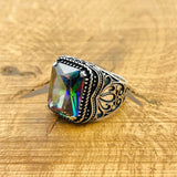 Men's Mystic Topaz Silver Ring