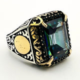 Men's Mystic Topaz Silver Ring