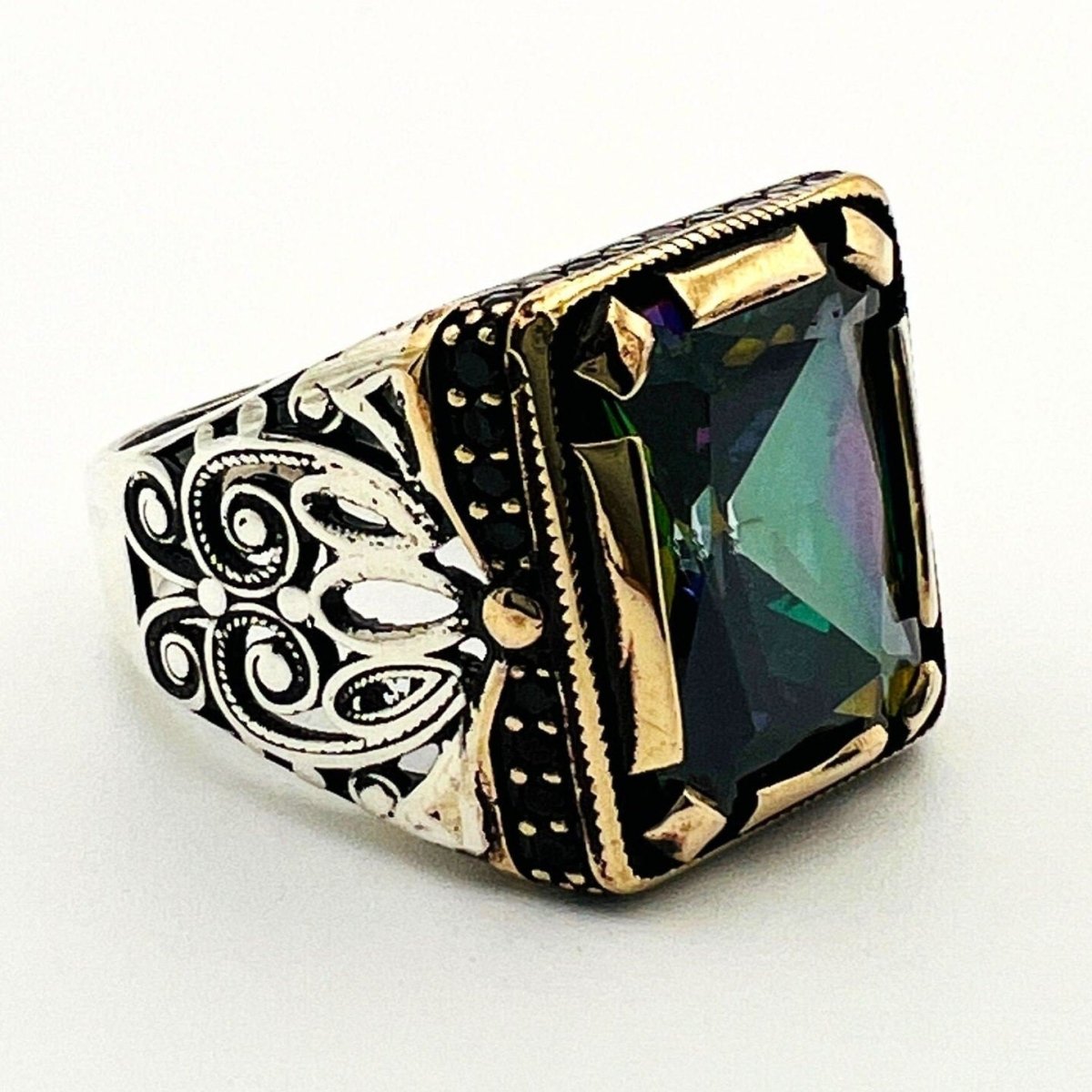 Men's Mystic Topaz Silver Ring