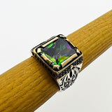 Men's Mystic Topaz Silver Ring