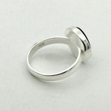 Men's Natural Black Gemstone Silver Ring