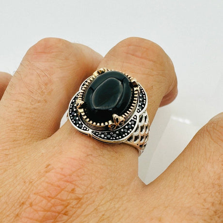 Men's Natural Black Onyx Ring