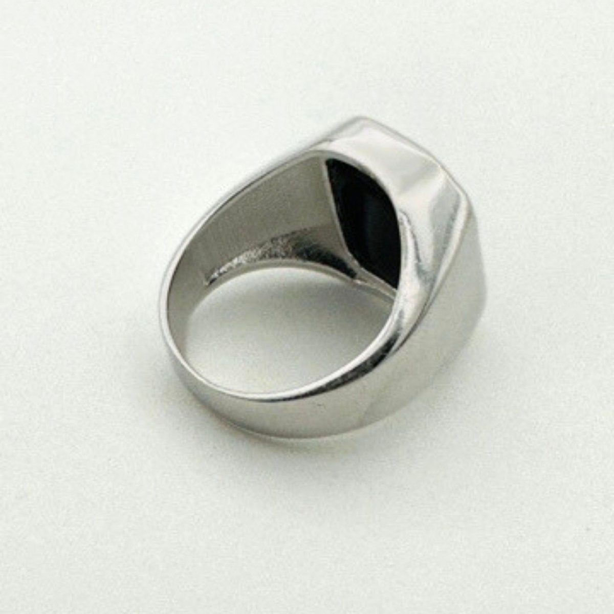 Men's Natural Black Onyx Silver Ring