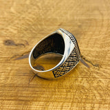 Men's Natural Black Onyx Silver Ring