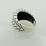 Men's Natural Black Onyx Silver Ring