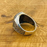 Men's Natural Black Onyx Silver Ring - TryAladdin